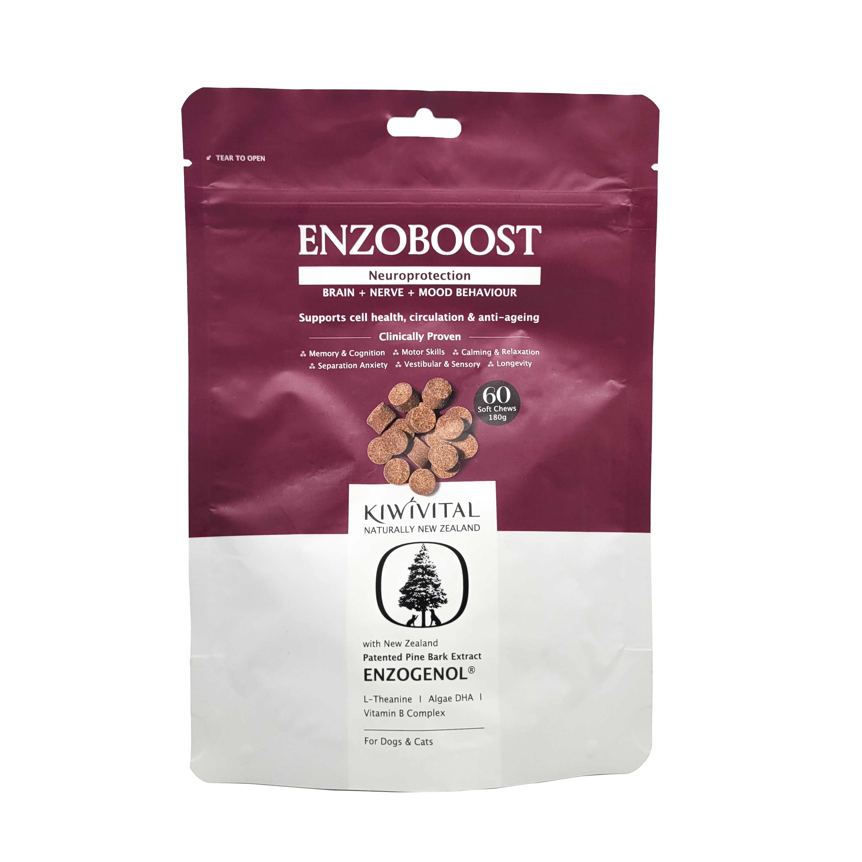 Kiwivital® EnzoBoost Chews 腦神經營養補充粒 (60粒)